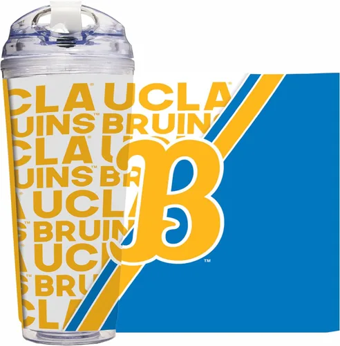 Miniatura 80 de Rico Industries Taza acrílica NCAA estándar de 24 onzas con tapa con bisagra, taza de doble pared oficialmente licenciada con pajita
