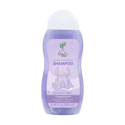 Arbol Verde - Champú lavanda para bebés (8.45 onzas líquidas) | Hipoalergénico, sin alcohol, suave para la piel sensible, aroma relajante