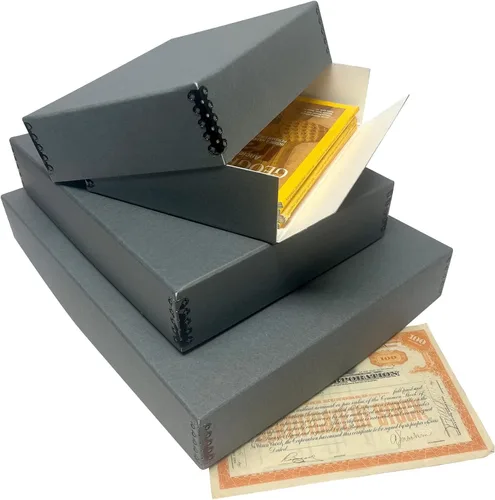 Miniatura 28 de Lineco Archival Caja de almacenamiento para impresión de 13x19 pulgadas, diseño frontal abatible, 13 1/2 x 19 1/2 x 3 pulgadas, color exterior: negro