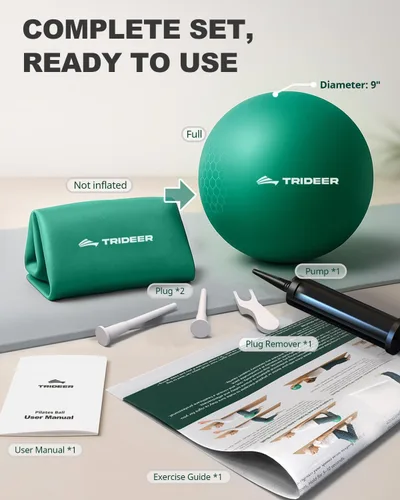 Miniatura 6 de Trideer Exercise Balls Physical Therapy, 9 Inch Pilates Ball Between Knees for Physical Therapy, Mini Exercise Ball - Yoga Ball, Small Workout Balls