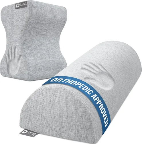 5 STARS UNITED Almohada de rodilla para personas que duermen de lado, cojín de media luna para cama, alivio del dolor de cadera, cojín de espuma