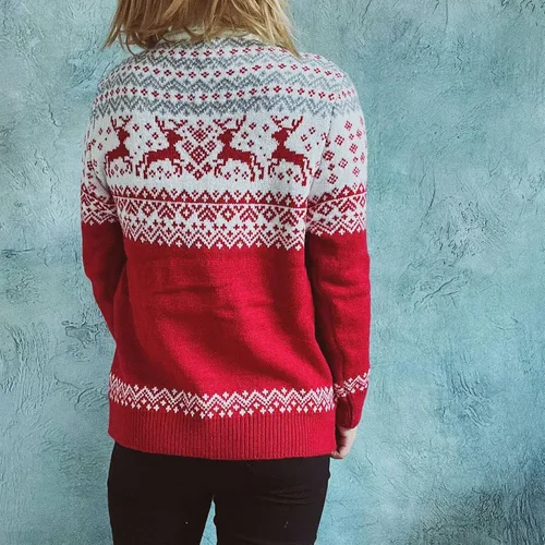 Miniatura 4 de Womens Christmas Sweater Trendy Reindeer Knitted Tops Basic Lightweight Turtleneck Pullover Printed Ladies Fall Clothes