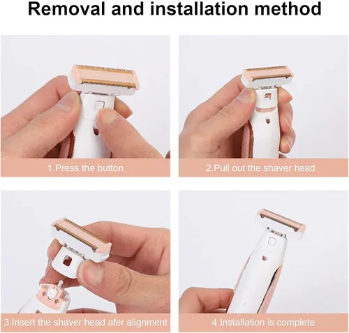 Miniatura 7 de LinMei Cabezal de repuesto compatible con acabado táctil Flawless Body Recargable afeitadora y recortadora con 2 cepillos de limpieza