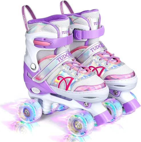 Miniatura 8 de Shine Skates - Patines ajustables de 4 tamaños con ruedas iluminadas para niñas, adolescentes, patines de exterior para principiantes y avanzados