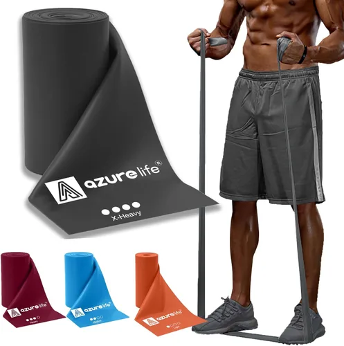 Miniatura 15 de A AZURELIFE Professional Individual Exercise Resistance Bands, Single 5, 6,7 Ft or 8 Yards Elastic Bands, Non-Latex Stretch Bands for PT, Yoga