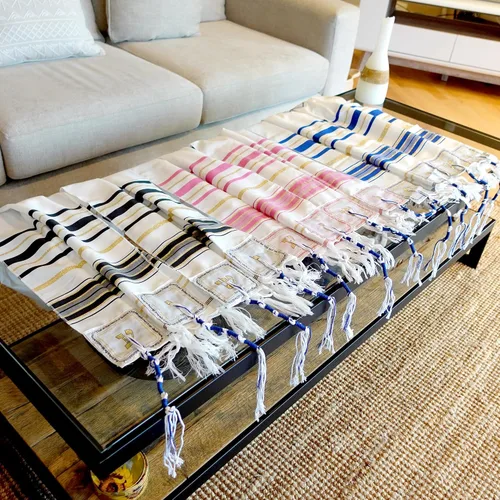 Miniatura 6 de HalleluYAH Mantón mesiánico de oración tallit de 72 x 22 pulgadas con bolsa para hombres y mujeres Diseñado en Israel, Negro