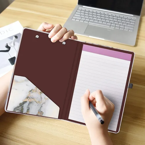 Miniatura 7 de Hongri Mini Portapapeles Folio con Libreta Recargable Forrada y Bolsillo Interior de Almacenamiento para Estudiantes, Aula, Oficina, Mujer, Hombre