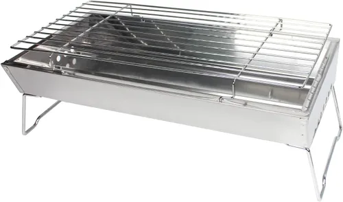 Miniatura 8 de Parrilla portátil de acero inoxidable, parrilla de carbón para el hogar y parrilla plegable al aire libre, perfecta para viajes, cocina al aire