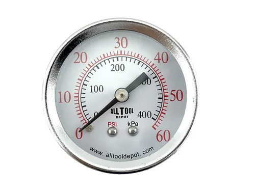 Miniatura 6 de Manómetro de presión de aire de 2" Montaje lateral inferior 1/4" NPT 2" Dial - 0 a 200 PSI