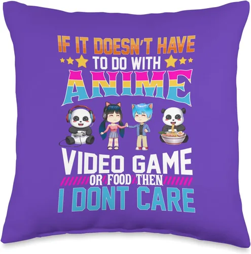 Japanese Manga Anime Otaku Love Anime Video Food - Almohada japonesa para los amantes de la manga de juegos, 16 x 16, multicolor