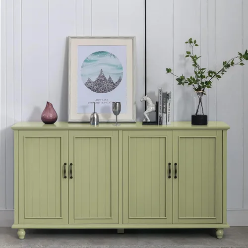 Miniatura 10 de Scurrty Armario buffet con almacenamiento, barra de café de 62 pulgadas en cocina, buffet con 4 puertas, aparador buffet para comedor, cocina y sala