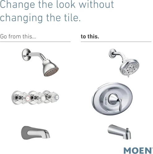 Miniatura 4 de Moen T2139EPBN Eva Posi-Temp Eco-Performance - Kit de molduras para bañera y ducha, requiere válvula, níquel cepillado