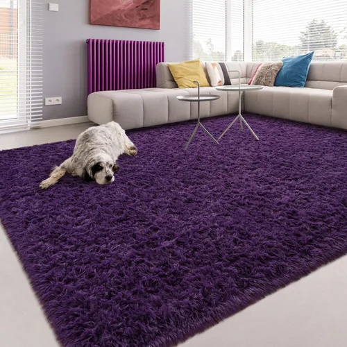 Miniatura 42 de Alfombra de área Softlife para sala de estar, alfombra lanuda mullida y esponjosa de 6 x 9 pies en color azul para dormitorio de niñas y niños, Azul