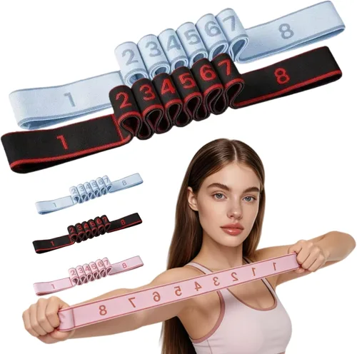 Miniatura 17 de Fitness Resistance Band for Stretching and Yoga, Fitness Resistance Bands with Handles, Number Stretch Resistances Band with Clear Markings, for