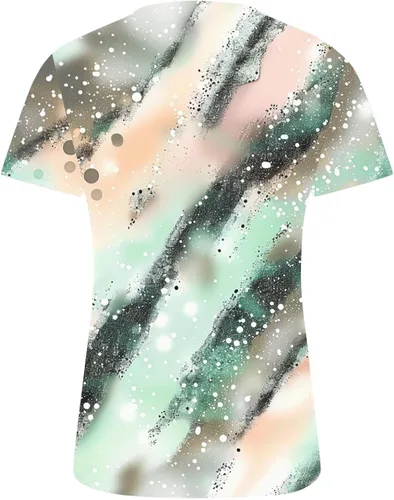 Miniatura 135 de Summer Shirts for Women 2025 Plus Size Short Sleeve Henley Tops Marble Floral Loose Tshirt Tee Casual Dressy Tunics