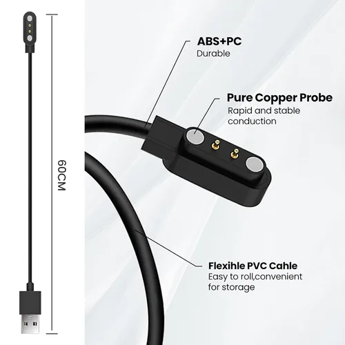 Miniatura 2 de E ECSEM Compatible con GloryFit P22 P32E P36 Cargador de reloj inteligente, cable de carga USB magnético de repuesto para GloryFit P22 P32E P36