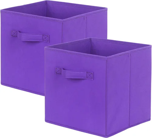 Miniatura 18 de PowerKing Cubos de almacenamiento plegables con asas, contenedores plegables de tela para estantes de armario, contenedores de almacenamiento Naranja