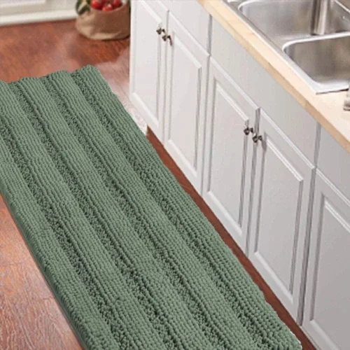 Miniatura 108 de Turquoize Alfombras de Baño de Chenilla Peludas Alfombra de Baño Antideslizante Gruesas Alfombras Peludas para Baño Chenilla Juego de Alfombra