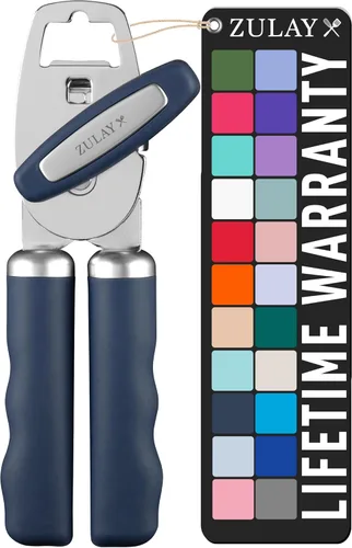 Miniatura 31 de Zulay Kitchen Abrelatas manual de acero inoxidable resistente con abridor de botellas, abrelatas manual a prueba de óxido con perilla giratoria