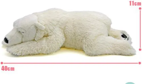 Miniatura 4 de TAMMYFLYFLY Peluche de oso polar para dormir, lindo animal de peluche, juguete suave de 14 pulgadas (mediano)