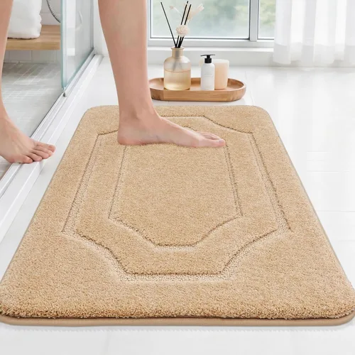 Miniatura 20 de BEQHAUSE Alfombra de Baño-Antideslizante-Tapete de Baño-Suave y Absorbente-Tapete de Ducha-Tapetes de Baño de Poliéster para Baño Lavables a Máquina