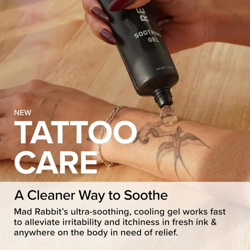 Miniatura 3 de Mad Rabbit Gel calmante e hidratante para el cuidado posterior del tatuaje como se ve en Shark Tank, suministros de tatuaje premium para el nuevo