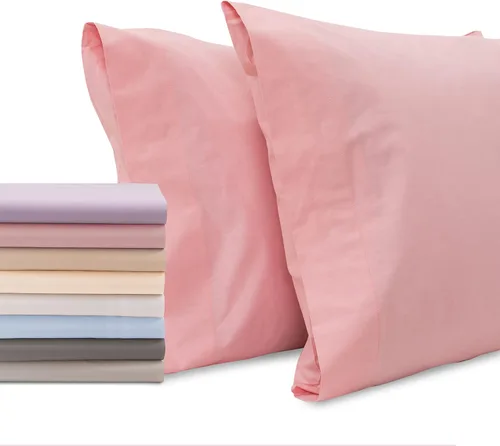 Miniatura 18 de Superity Linen Fundas de almohada de tamaño estándar, cerramiento abierto, paquete de 2, 100% algodón suave y cómodo, color azul