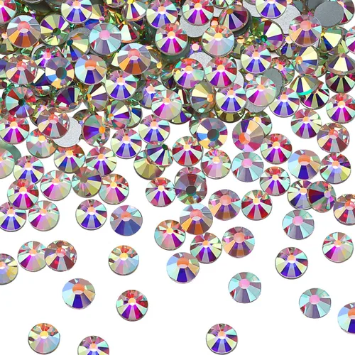 Miniatura 8 de SS20 AB Crystal Diamond Rhinestones Flat Back Round Rhinestones Cristales iridiscentes Redondas Perlas de Cristal Plano Trasero Plano (5760 piezas)