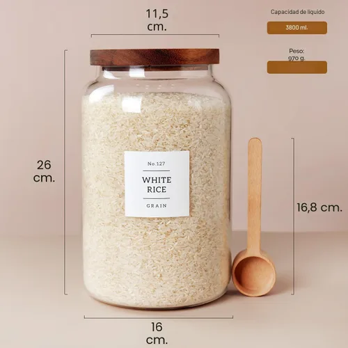 Miniatura 2 de CZSZYGHBAO 2 tarros de vidrio grandes con tapa hermética, tarros de vidrio para almacenamiento de alimentos para té, especias, cereales, huevo
