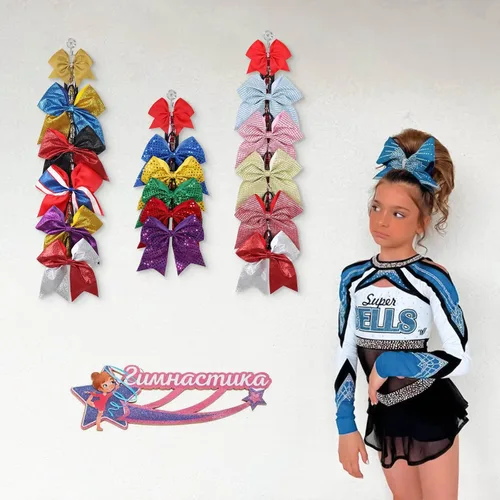 Miniatura 3 de OAOLEER Soporte para lazo de animadora para mochila de animadora, cadena colgante de almacenamiento de arco de animadora deportiva, 5 cierres