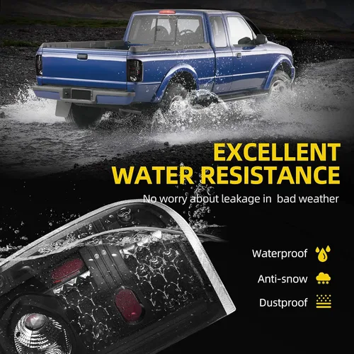 Miniatura 4 de DWVO Conjunto de luces traseras compatibles con Ford Ranger 01-05 2001 2002 2003 2004 2005 luces traseras de repuesto LED