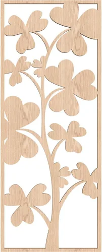 Miniatura 2 de 9 3/8 pulgadas de ancho x 24 3/8 pulgadas de alto x 1/4 pulgadas de alto, Bradford Paneles de pared decorativos de madera de calado, roble rojo rojo