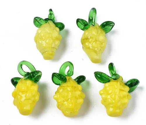 Miniatura 9 de Colgantes de lámparas de frutas y verduras para bricolaje, Vidrio Perla
