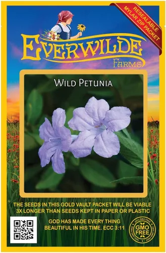 Miniatura 4 de Everwilde Farms - Semillas de flores silvestres nativas de petunia silvestre de 1 onza - Gold Vault