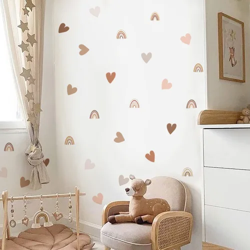 Miniatura 6 de funlife Calcomanías de pared pequeñas de arco iris bohemio para despegar y pegar, autoadhesivas, coloridas calcomanías de pared para decoración