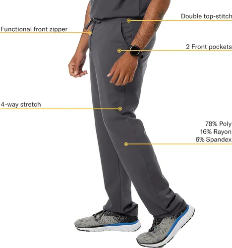 Miniatura 3 de Wynd - Pantalón cargo para hombre, cintura elástica y cordón, ideal para profesionales médicos