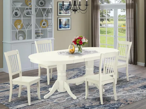 Miniatura 2 de East West Furniture Vancouver - Juego de cocina de 5 piezas para 4 personas, incluye una mesa ovalada con hoja de mariposa y 4 sillas de comedor, 40