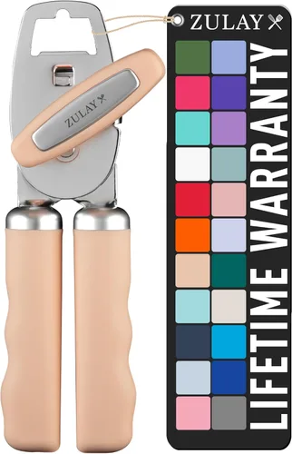 Miniatura 18 de Zulay Kitchen Abrelatas manual de acero inoxidable resistente con abridor de botellas, abrelatas manual a prueba de óxido con perilla giratoria