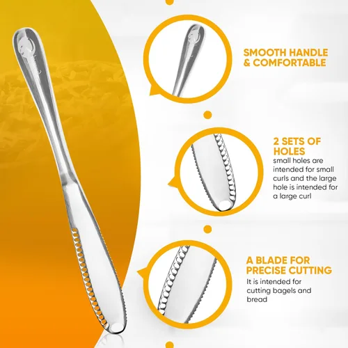 Miniatura 7 de Simple preading Esparcidor de mantequilla de acero inoxidable, cuchillo de mantequilla, utensilios de cocina 3 en 1 (10 juegos)