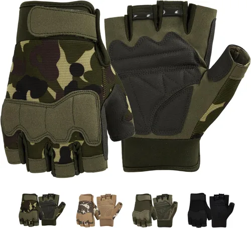 Miniatura 9 de Guantes sin dedos Fioretto para Airsoft, tiro, medio dedo, caza, senderismo, ciclismo, conducción, motocicleta, escalada, guantes de trabajo M210603