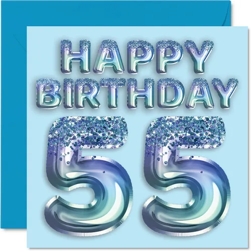 Miniatura 126 de Stuff4 Tarjeta de primer cumpleaños para niños, globo de fiesta con purpurina azul, tarjetas de feliz cumpleaños para niño de 1 año, nieto, hijo, 57