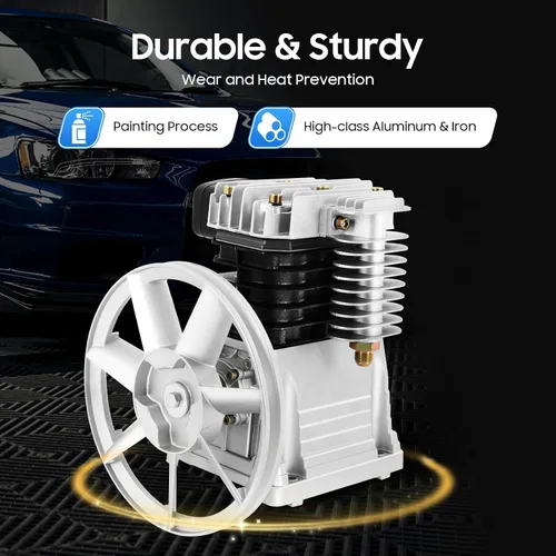 Miniatura 8 de Cabezal de bomba de compresor de aire, motor de bomba de compresor industrial 3HP 2.2KW, cabezal de bombas de lubricación de salpicaduras