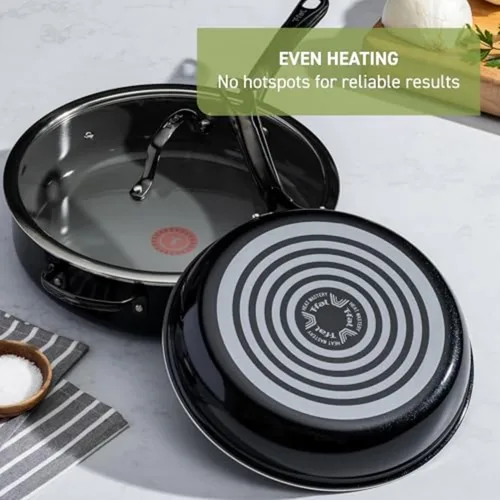 Miniatura 6 de T-Fal Preserve - Juego de 2 sartenes antiadherentes de cerámica, 8.5" y 11", apto para horno y parrilla hasta 350°F, tecnología InoCeram Glide, Negro