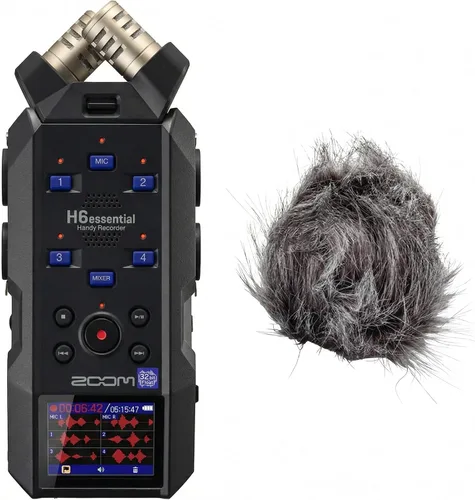 Zoom H6essential - Paquete de grabadora de audio portátil de 6 pistas y 32 bits con parabrisas WSH-4E (H6essential + Parabrisas)