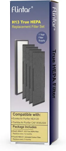 Miniatura 5 de Filtro de repuesto NEA120, compatible con Eureka NEA120 y Toshiba Smart WiFi purificador de aire, filtro de aire de grado H13 (NEA-F1) y 4 filtros