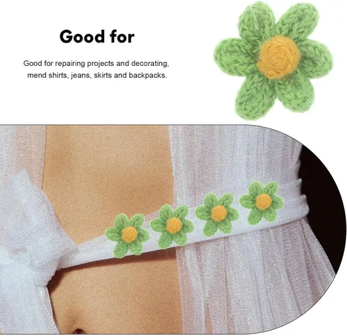 Miniatura 5 de EXCEART Parches bordados para planchar con flores, bonitos parches bordados para coser en flores, parches de bordado para ropa, bolsas