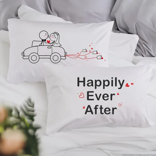 Miniatura 3 de BoldLoft Fundas de almohada Happy Ever After para parejas, regalos de boda para novia y novio, despedida de soltera, recién casados, luna de miel
