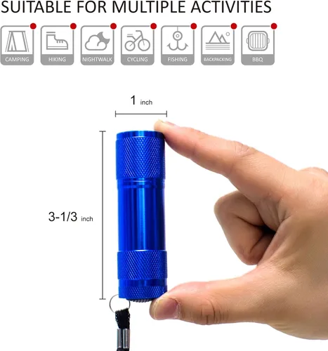 Miniatura 5 de FASTPRO Juego de 4 linternas LED de aluminio con pilas secas AAA incluidas y preinstaladas