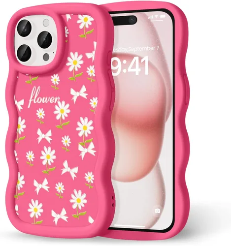 Miniatura 146 de Compatible con iPhone SE/8/7 Funda para Mujeres y Niñas, Marco Ondulado Rizado con Patrón Lindo, Estética Delgada Suave Silicona TPU Parachoques
