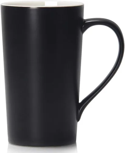 Taza de Café de 20 Onzas Extra Grande, M007, Taza Alta Grande de Cerámica Lisa para Café con Leche, Capuchino y Té con Asa para Papá, Hombres,